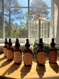 Stress relief lavender and lemon grass body oil .