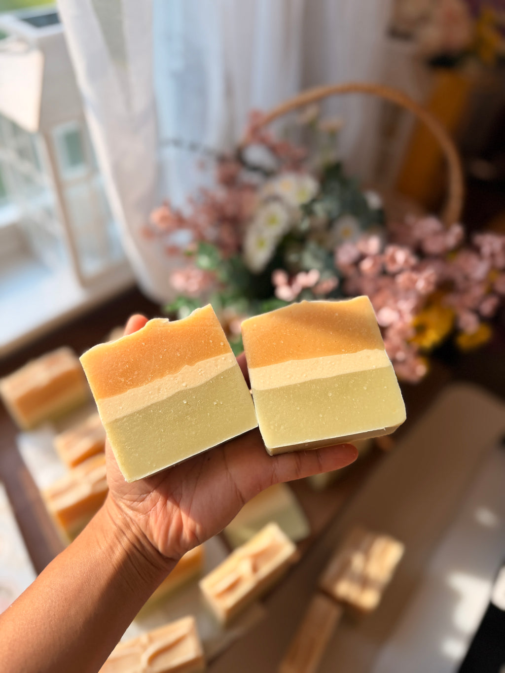 Nettle Sage Golden Glow  Turmeric Goat’s milk soap .