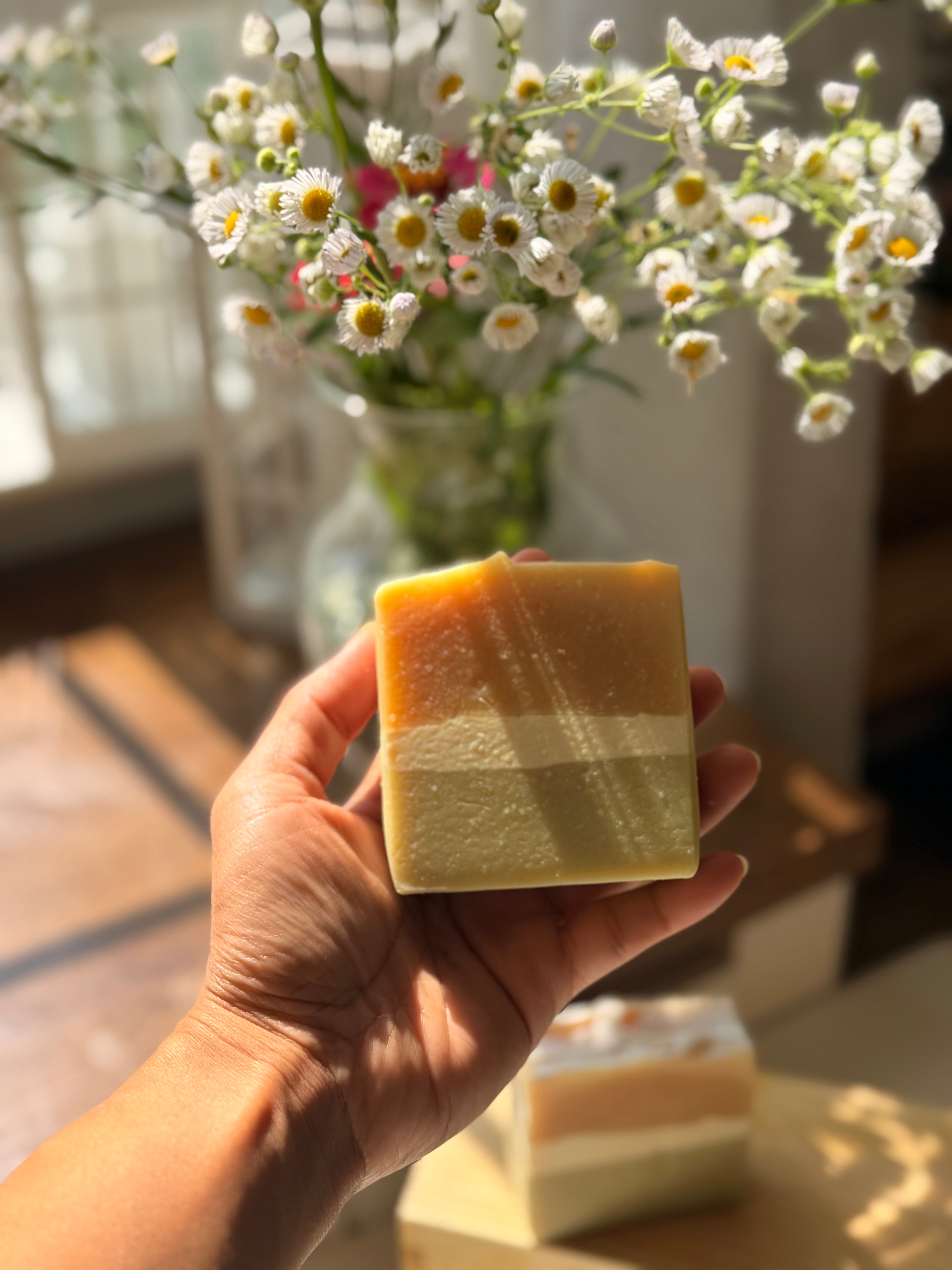 Nettle Sage Golden Glow  Turmeric Goat’s milk soap .