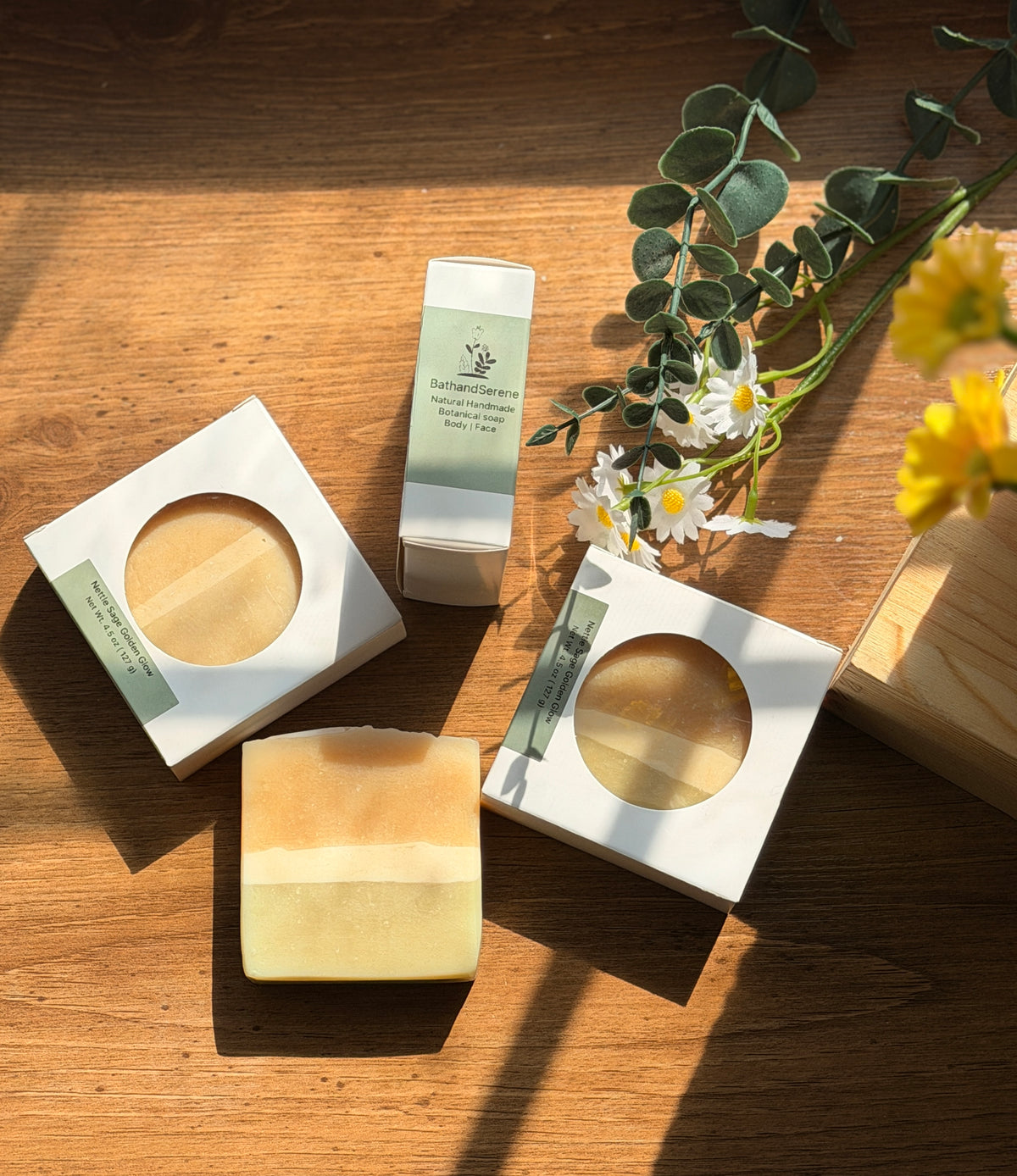 Nettle Sage Golden Glow  Turmeric Goat’s milk soap .