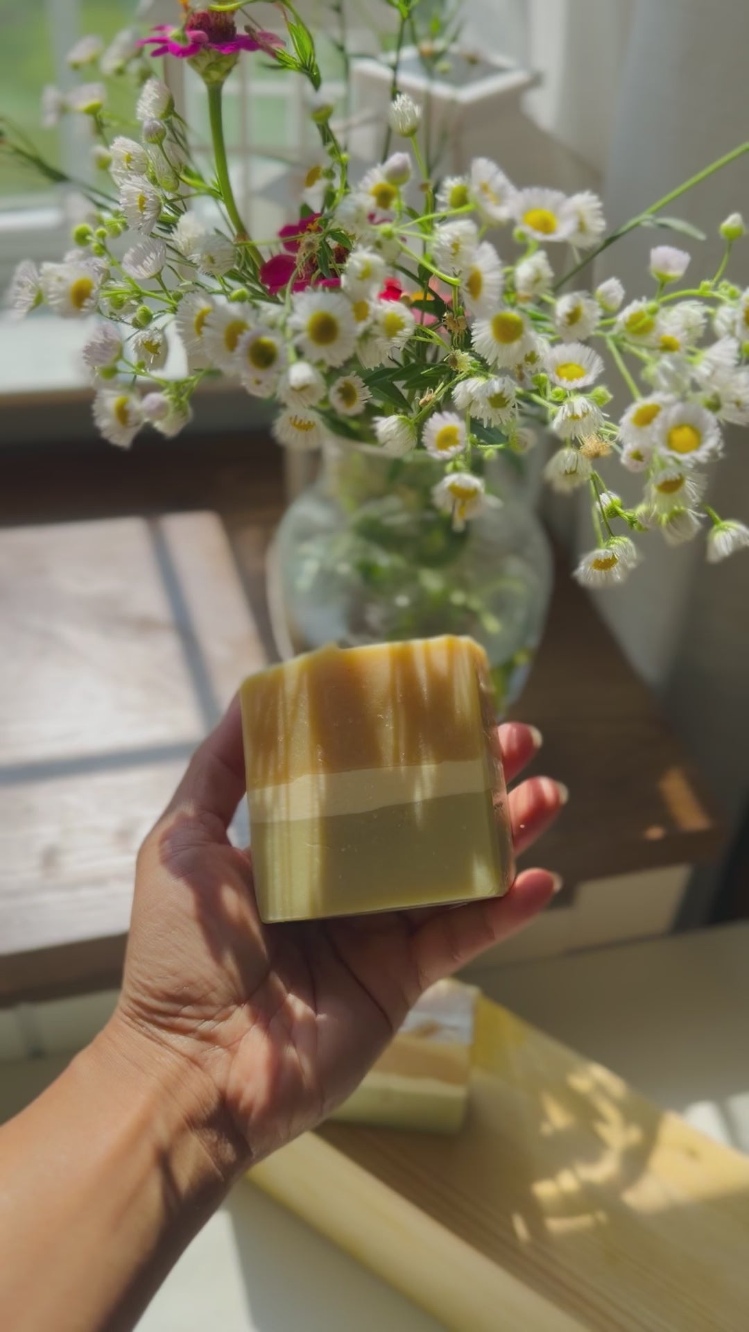 Nettle Sage Golden Glow  Turmeric Goat’s milk soap .